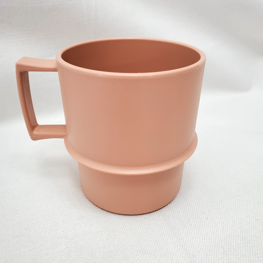 Tupperware #1312-26 Stacking Coffee Cup Mug Vintage Beautiful Rose Pink ☆‎ USA